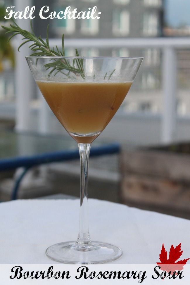 Bourbon rosemary sour