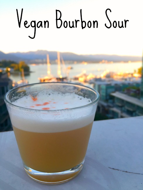 vegan bourbon sour aquafaba