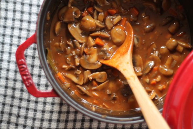 Veganizing Julia Child: Mushroom Bourguignon